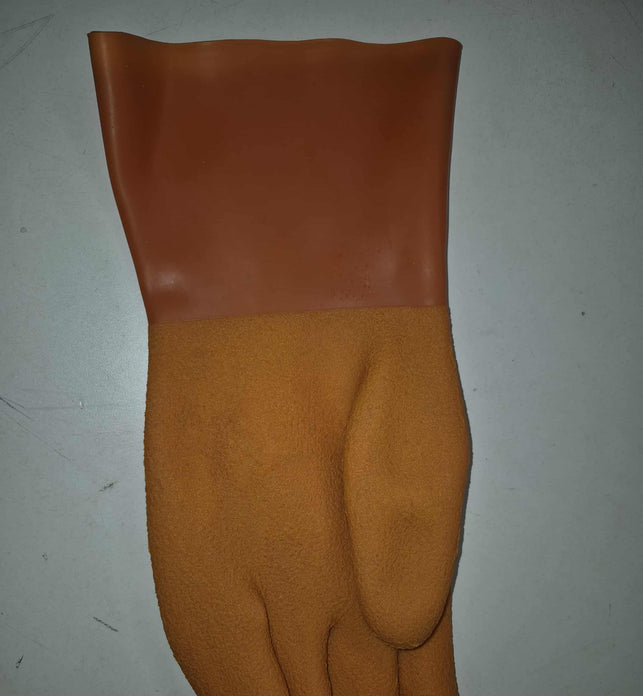 Heavy-Duty Signal Orange Latex Dry Gloves for Serious Divers
